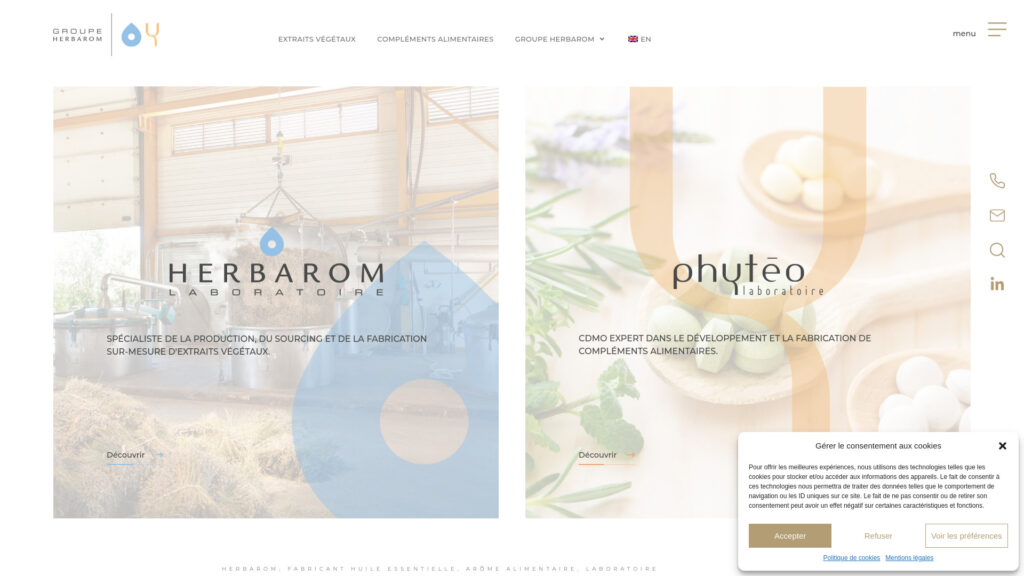 Cover image for Herbarom : GPS Coordinates 44.7112662 ; 5.066445