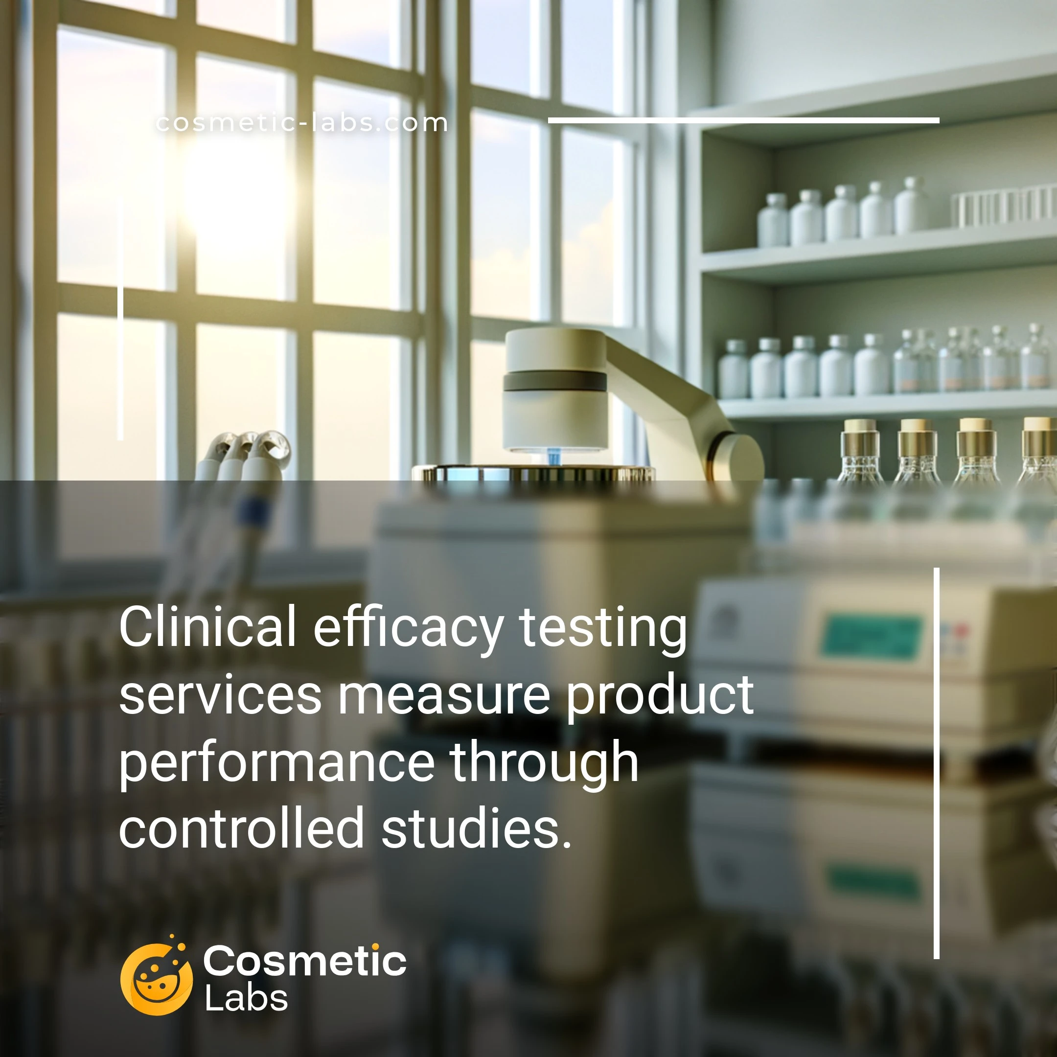 Illustration of Clinical efficacy testing services. Clinical efficacy testing services measure product performance through controlled studies.