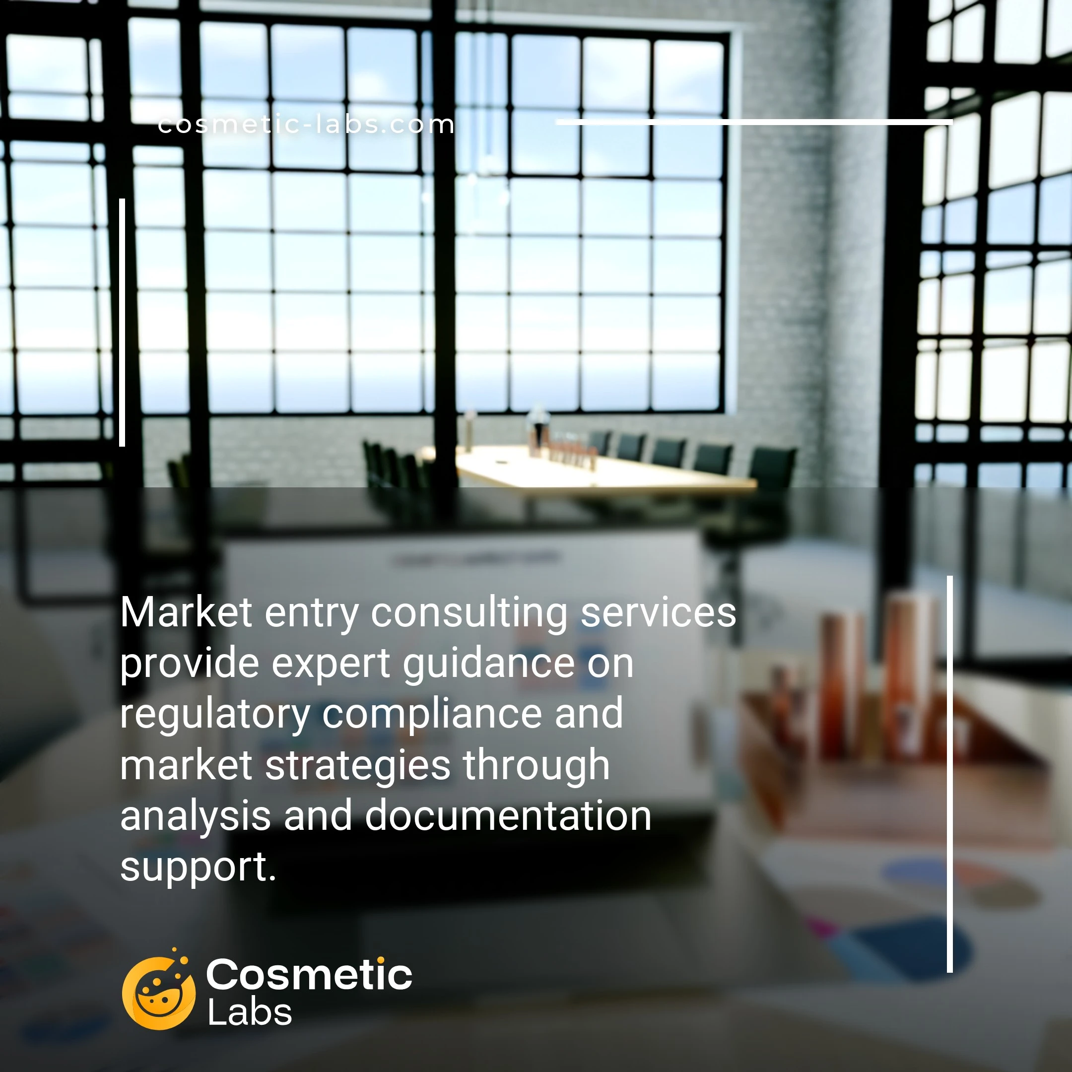 Illustration of Market entry consulting services. Market entry consulting services provide expert guidance on regulatory compliance and market strategies through analysis and documentation support.