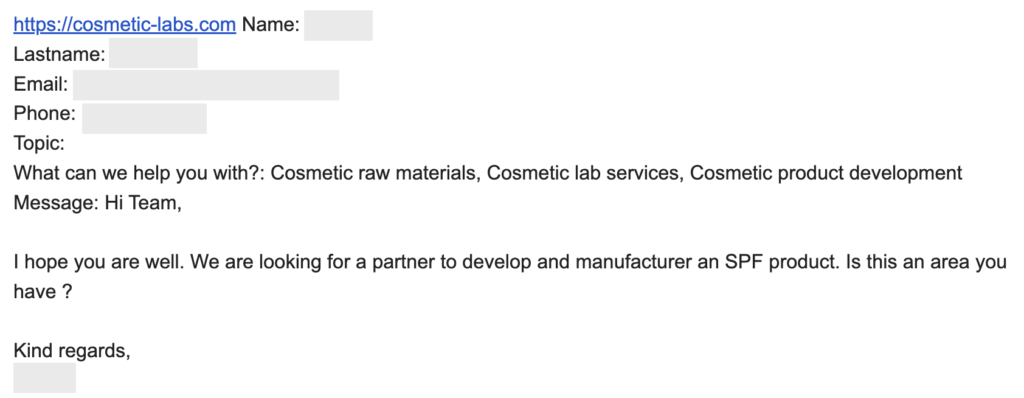 Find below all the requests waiting for the right cosmetic partner to move forward !