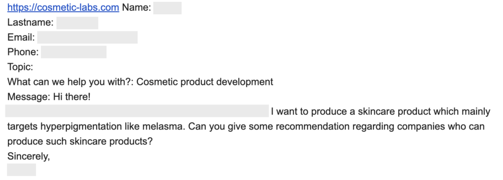 Find below all the requests waiting for the right cosmetic partner to move forward !